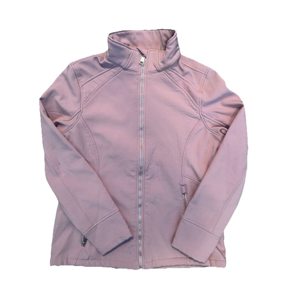 Bebe Sport Dusty Pink Fleece Lined Softshell Jacket Full Zip Womens Size Large